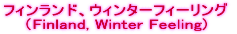 フィンランド、ウィンターフィーリング（Finland, Winter Feeling)
